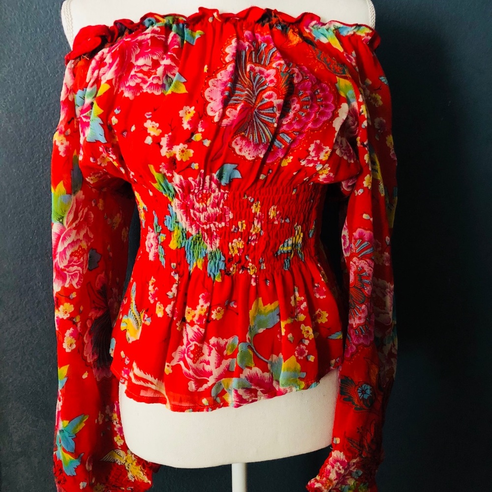 Floral Off Shoulder Top Rene Derhy